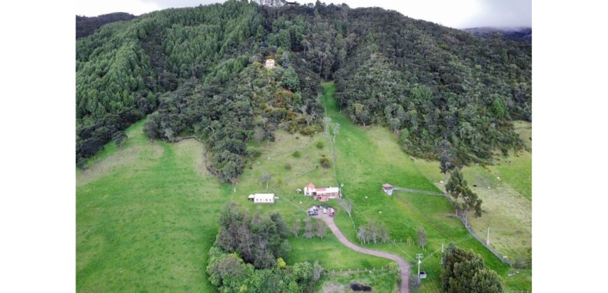 Casa quinta de 26600m2 en el Embalse del Neusa Cogua Cundinamarca con 2 Cabañas y Glamping
